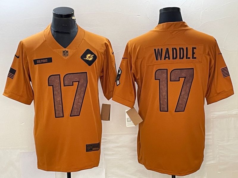 Men Miami Dolphins #17 Waddle brown Nike 2023 Salute To Service Limited NFL Jersey->new york giants->NFL Jersey